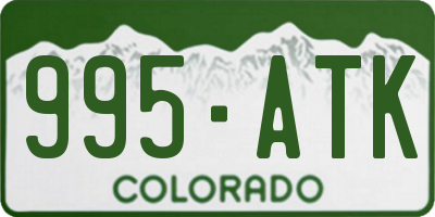CO license plate 995ATK
