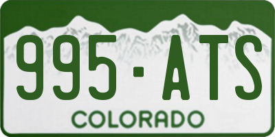 CO license plate 995ATS