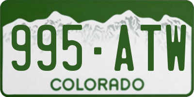 CO license plate 995ATW