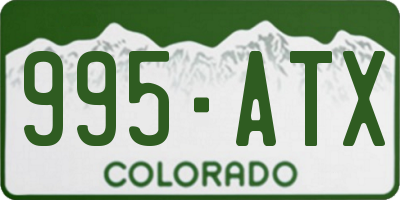 CO license plate 995ATX