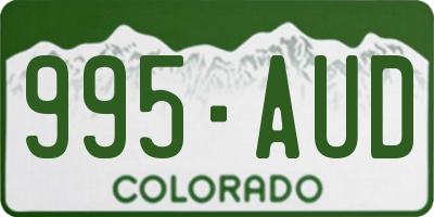 CO license plate 995AUD