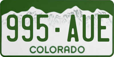 CO license plate 995AUE