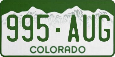 CO license plate 995AUG