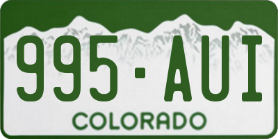CO license plate 995AUI