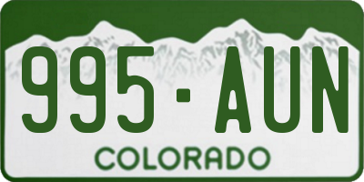 CO license plate 995AUN