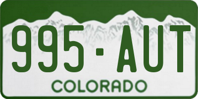 CO license plate 995AUT