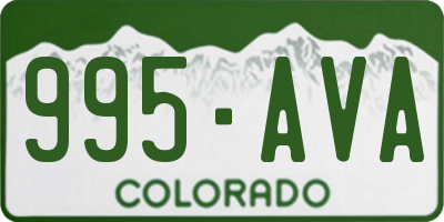 CO license plate 995AVA