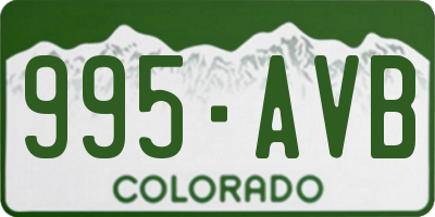 CO license plate 995AVB