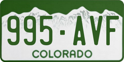 CO license plate 995AVF