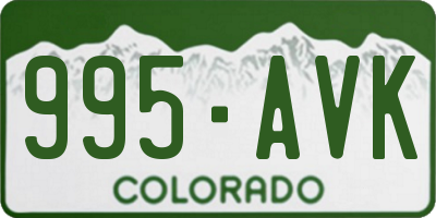 CO license plate 995AVK