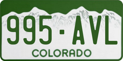 CO license plate 995AVL