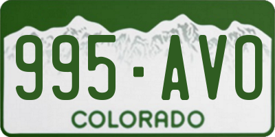 CO license plate 995AVO