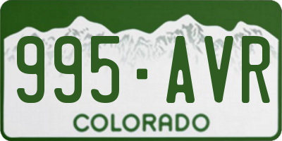 CO license plate 995AVR