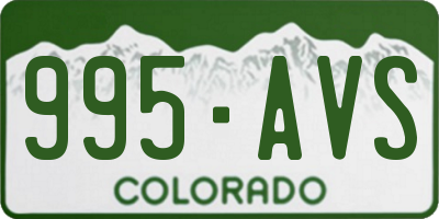 CO license plate 995AVS