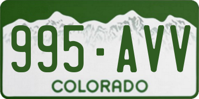 CO license plate 995AVV