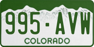 CO license plate 995AVW