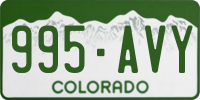 CO license plate 995AVY