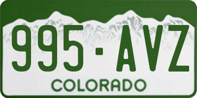 CO license plate 995AVZ