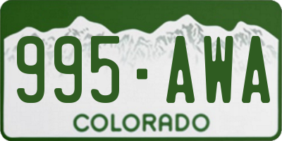 CO license plate 995AWA