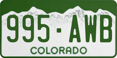 CO license plate 995AWB