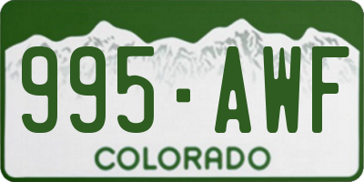 CO license plate 995AWF