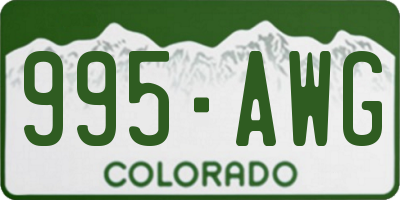 CO license plate 995AWG