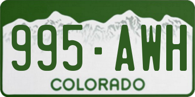 CO license plate 995AWH