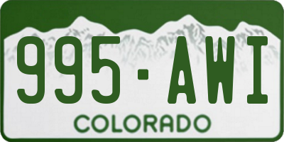 CO license plate 995AWI