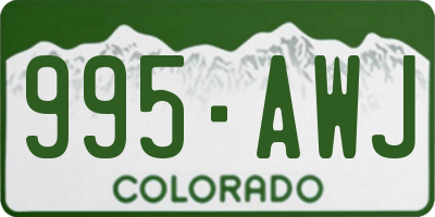 CO license plate 995AWJ