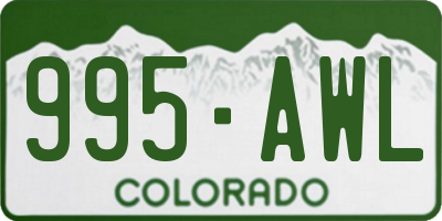 CO license plate 995AWL