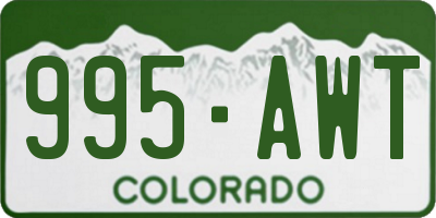 CO license plate 995AWT