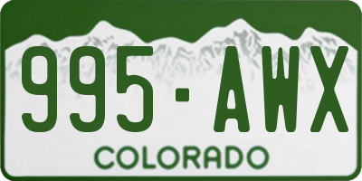 CO license plate 995AWX