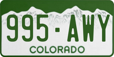 CO license plate 995AWY
