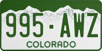 CO license plate 995AWZ
