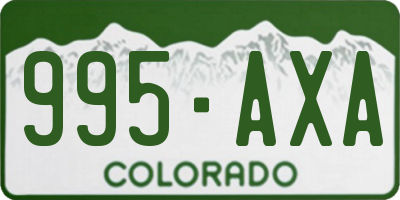 CO license plate 995AXA