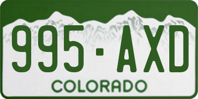 CO license plate 995AXD
