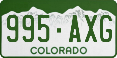 CO license plate 995AXG