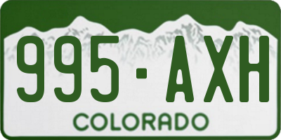 CO license plate 995AXH