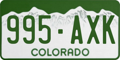 CO license plate 995AXK
