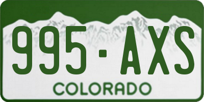 CO license plate 995AXS