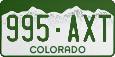 CO license plate 995AXT