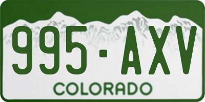 CO license plate 995AXV