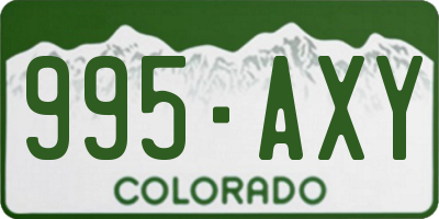 CO license plate 995AXY