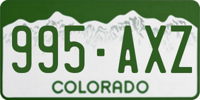 CO license plate 995AXZ