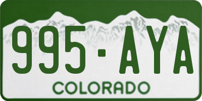 CO license plate 995AYA