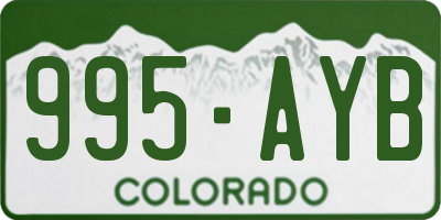 CO license plate 995AYB