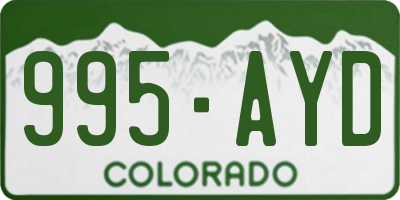 CO license plate 995AYD