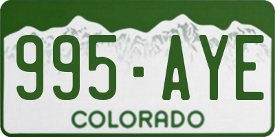 CO license plate 995AYE