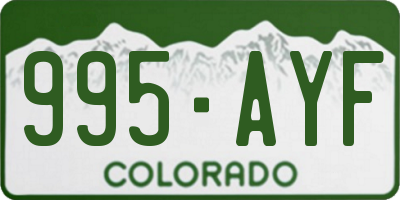 CO license plate 995AYF