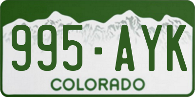 CO license plate 995AYK